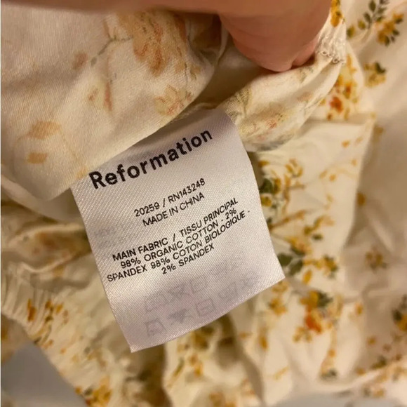 Reformation Marcella Top Yellow Floral Crop Size Extra Small - Picture 8 of 9